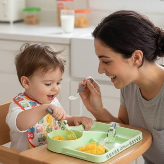 Assiette bebe verte