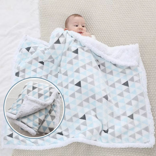 couverture-bébé-souple-bébé-sous-couverture-couleur-blanche-avec-triangle-gris-noir-bleu