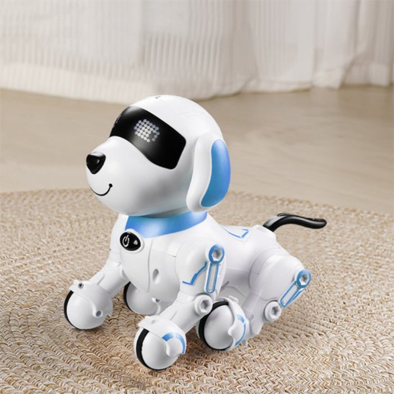 Jouet robot bleu-blanc-pattes
