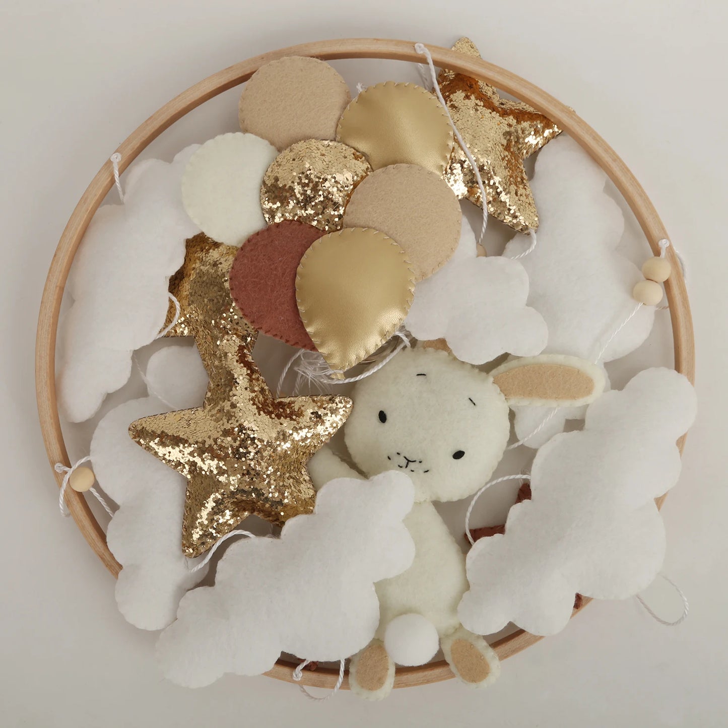 mobile pour bébé lapin nuage étoile
