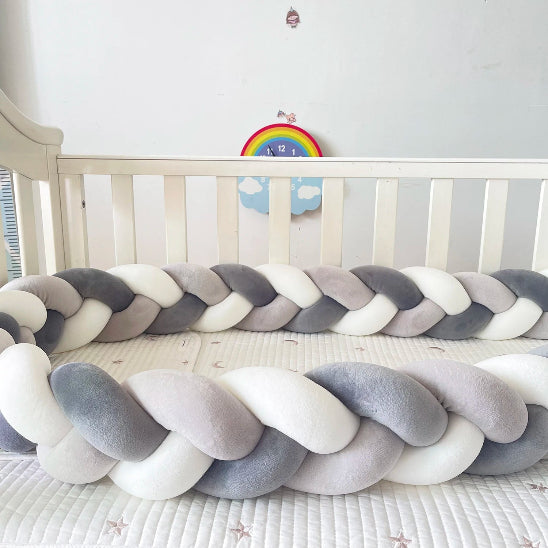 tresse de lit blanc et gris