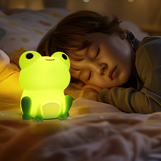 veilleuse-rechargeable-USB-lumière-jaune-vert-enfant-dort-cote