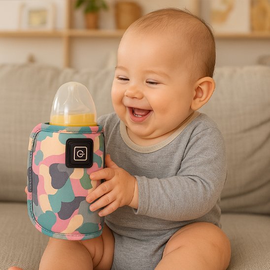 Chauffe -biberon- portable-voyage-polyvalent-vert-rose-jaune