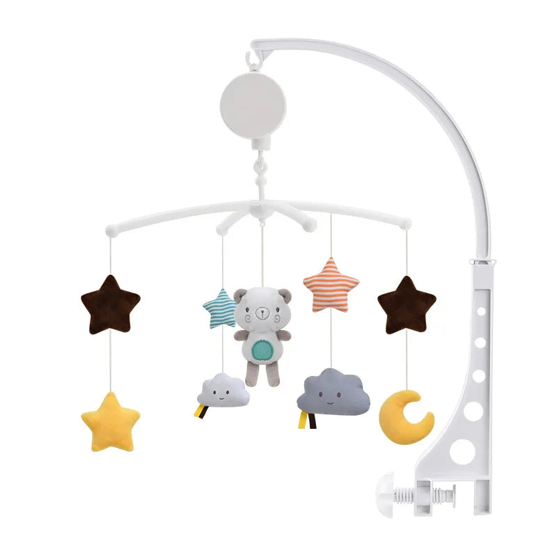 mobile-musical-pour- lit -bebe-raton-laveur-nuages-étoiles-lune