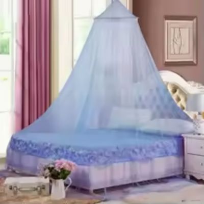 Promo ciel de lit bébé bleu pas cher, voile léger et facile à installer