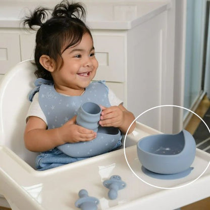 Assiette bebe gris