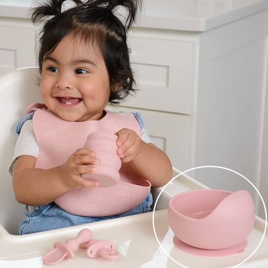 Assiette bebe rose
