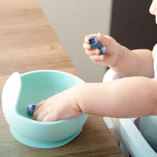 Assiette bebe verte en silicone