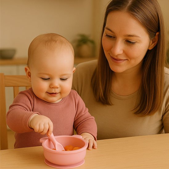 assiette-pour-bebe_maman partage avec son bébé des  bons moments