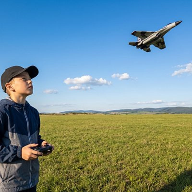 Avion télécommandé en rotation 360 dans le ciel