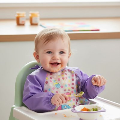Bavoir bébé mauve