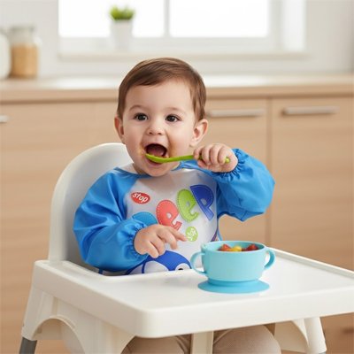 Bavoir bébé bleu