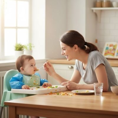 Bavoir manche longue mère fait mangé son bébé vêtements sont protégé
