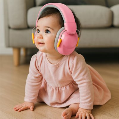 casque- anti -bruit -rose-fille-salon