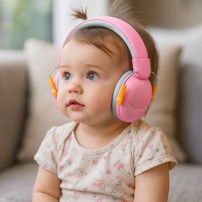 casque- anti -bruit -rose-fille