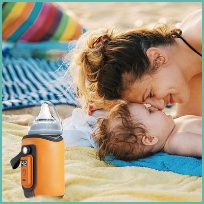 chauffe-_biberon-_bebe-maman-tête-sur-bébé-plage