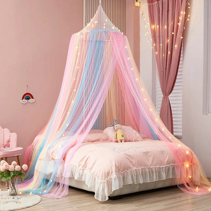 ciel de lit bébé arc en ciel protection sommeil paisible et sûr