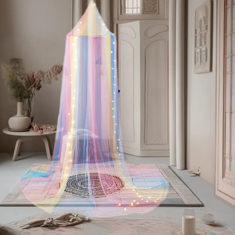 ciel de lit bébé arc en ciel chambre bébé fille ou garçon colorée