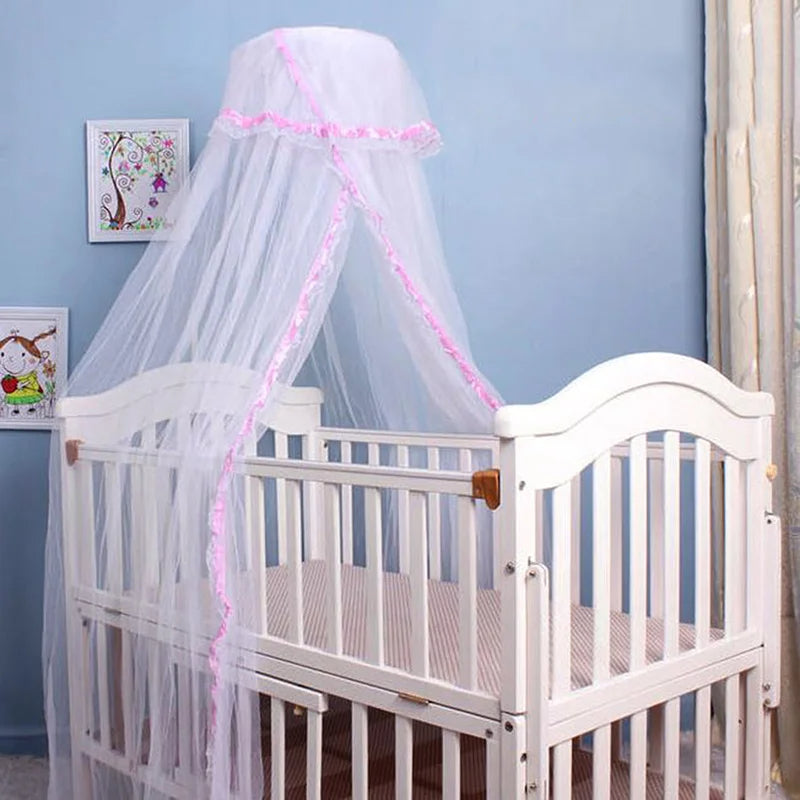 ciel de lit bébé bleu rose blanc matériau durable décoratif chambre