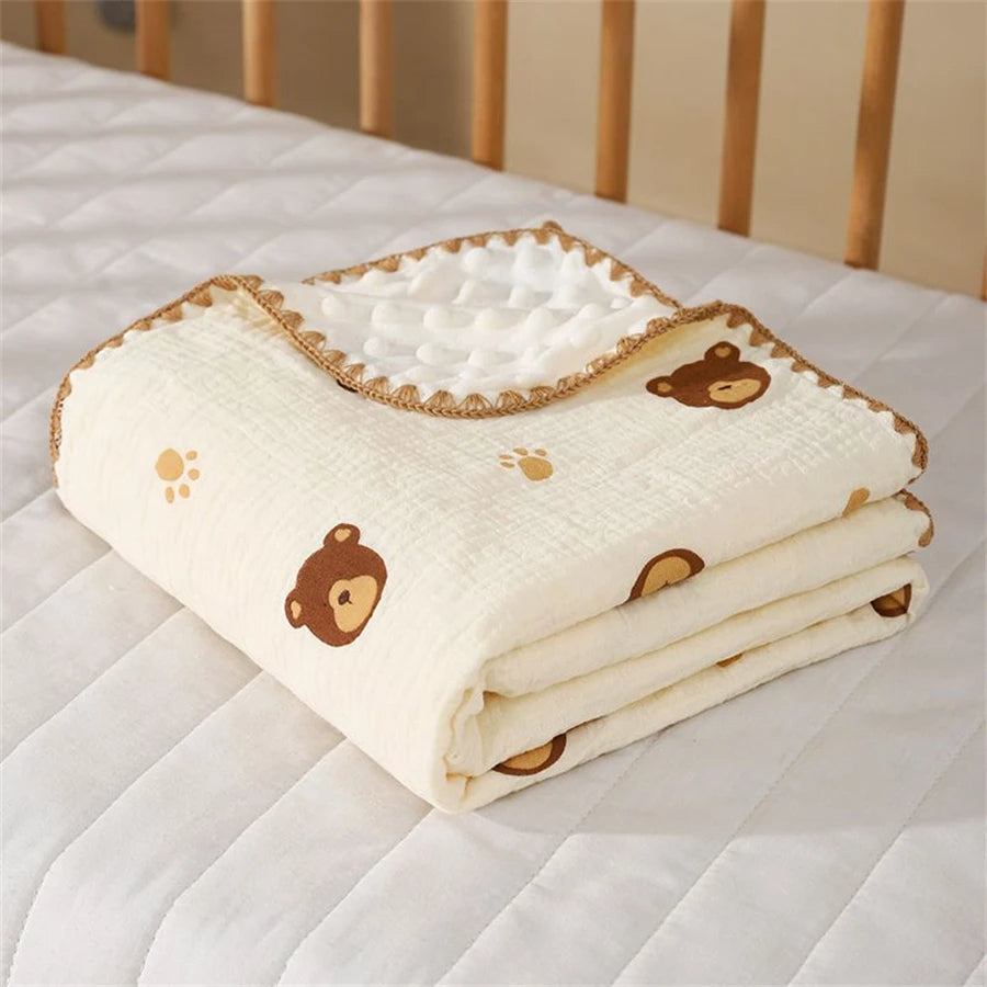 couverture chaude bebe  ours avec pattes