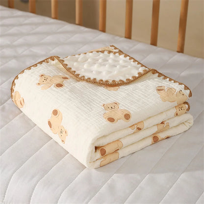 couverture chaude bebe ours beige assis