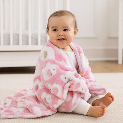 Couverture en polaire bebe / Rose et bleu