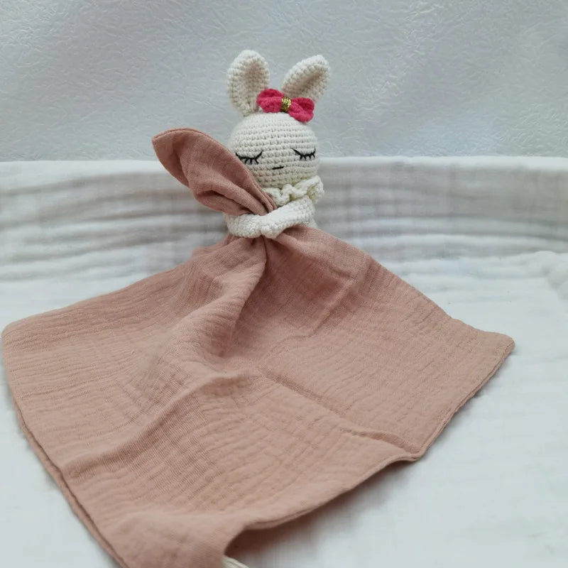 doudou bebe lapin avec couverture marron
