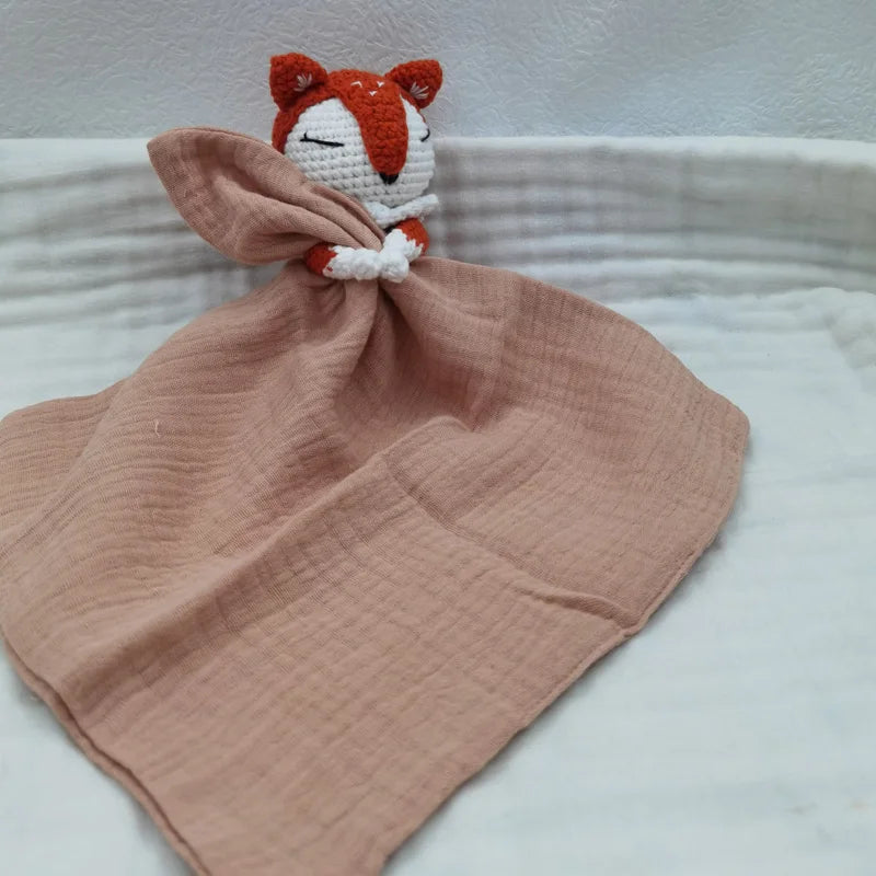 doudou bebe renard couverture marron