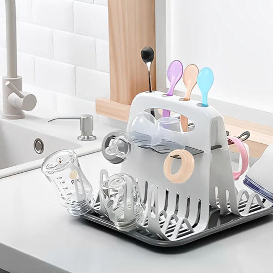 egouttoir-biberon-pratique-blanc-pour-tétines-cuillères-bébé