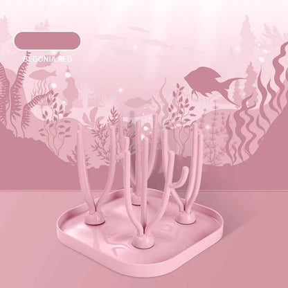 egouttoir-biberon-rose-séchoir-biberons-tétines