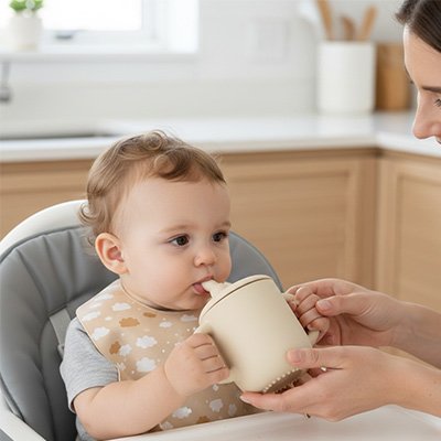 Gobelet bebe pour favoriser l'autonomie