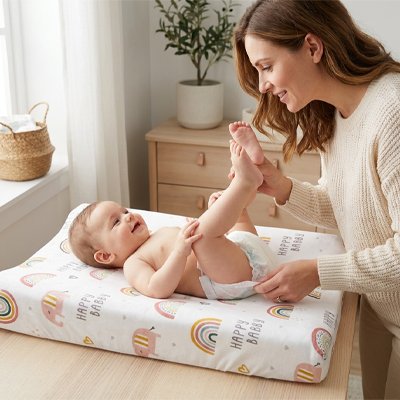 Housse matelas à langer maman changer de couche a son bébé