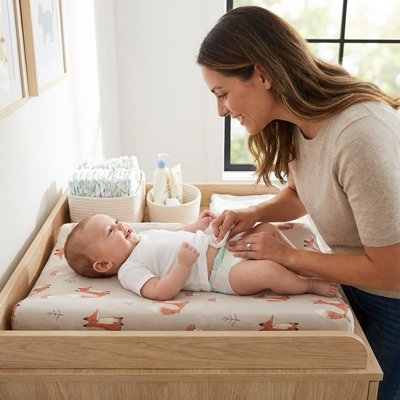 Housse matelas à langer coton maman bébé