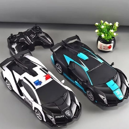 Jouet robot voiture noir blanc bleu