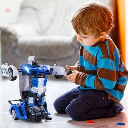 Jouet robot voiture bleu 2 en  enfant fait bouger avec télécommande