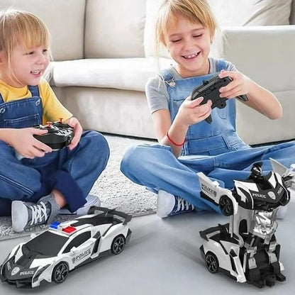 Jouet robot voiture noir et blanc les fille jouent avec telecommande