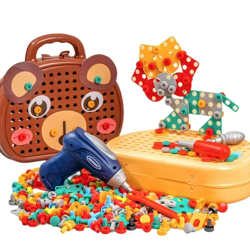 la boite a outils montessori avec perceuxe