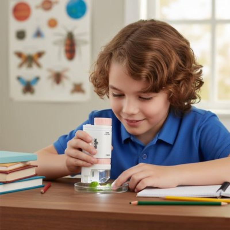 Microscope enfant portable rose