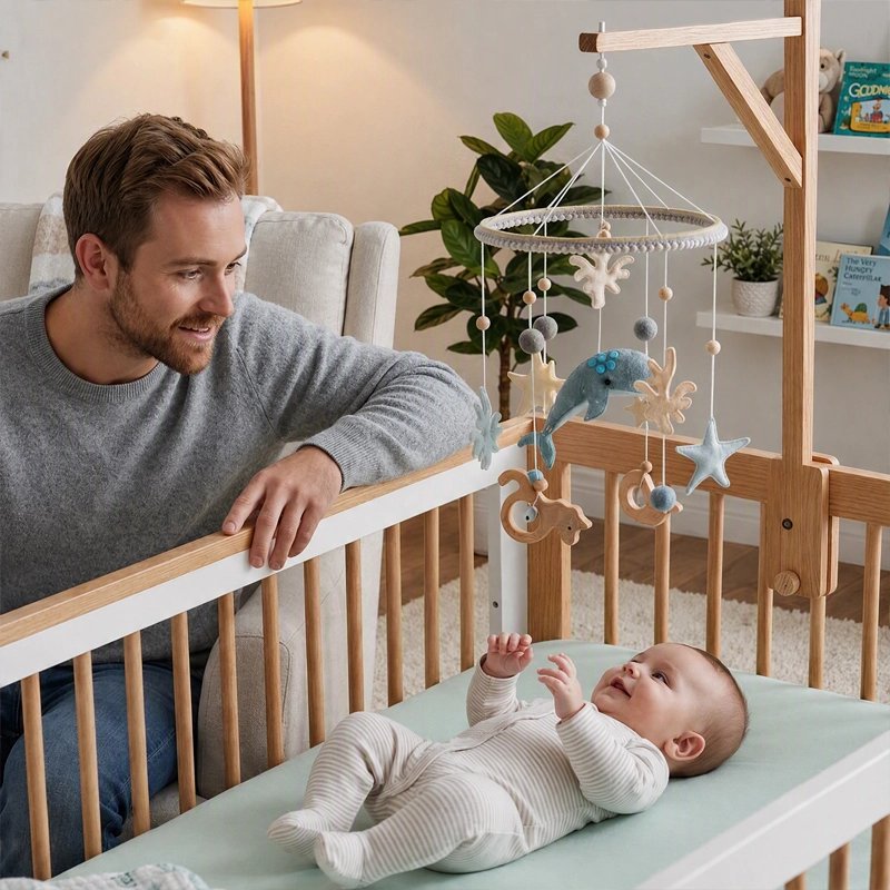 Mobile bébé en bois pour chambre