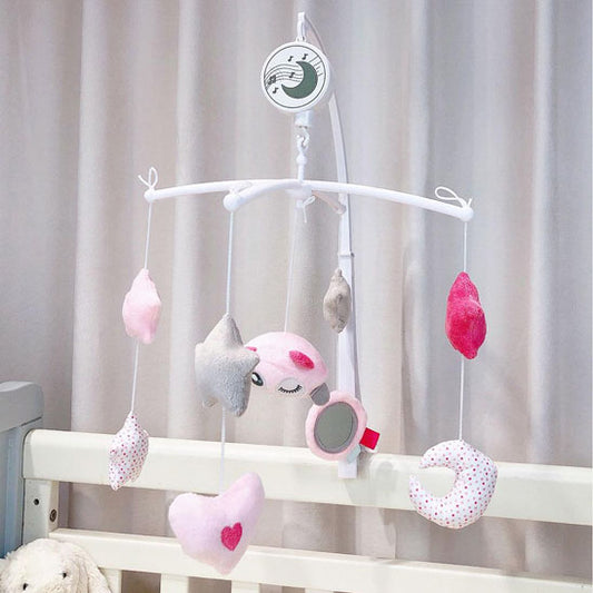 mobile-musical -pour- lit -bebe-chouette-cœur-étoile