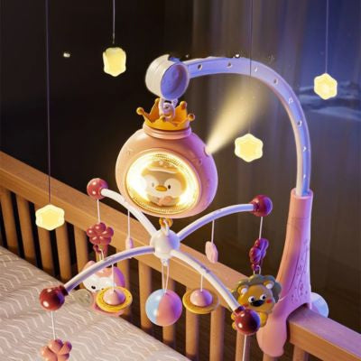 mobile bebe musical lumineux rose