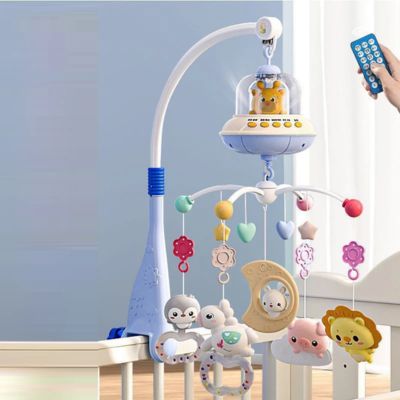 mobile lit bébé musical et lumineux bleu