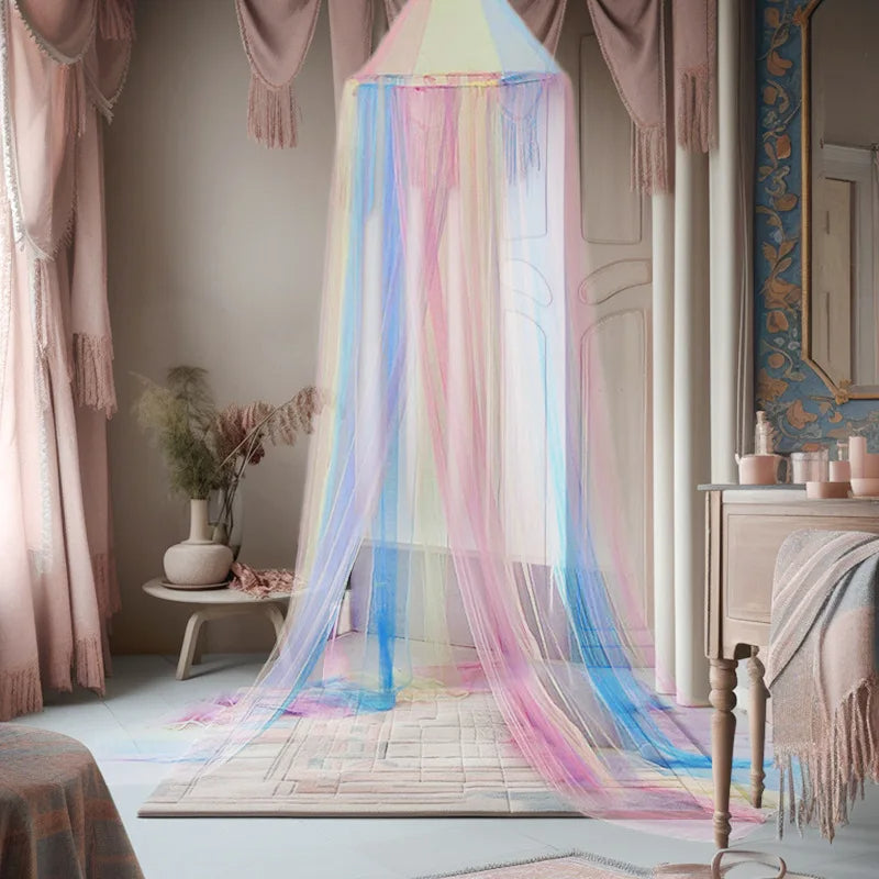 ciel de lit bébé arc en ciel durable installation facile plafond