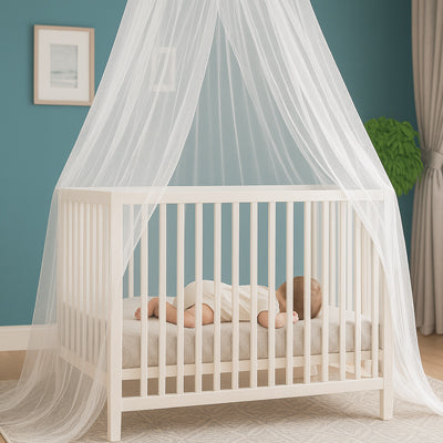 Ciel de lit blanc pour berceau bébé pas cher, décoration et protection en un seul accessoire