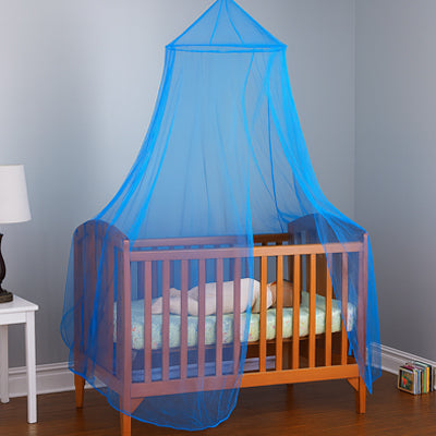 Ciel de lit bleu décoratif pour chambre bébé garçon, modèle tendance