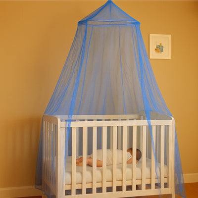 Ciel de lit bleu pas cher pour berceau bébé, modèle élégant disponible en ligne