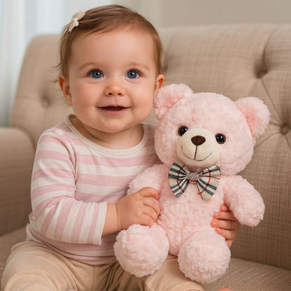 ours-en-peluche-rose-avec-cravatte-papillon-avec-fille-sur-fauteuil_