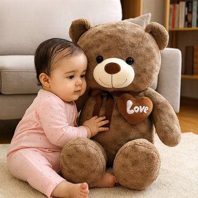 Compagnon câlin Ours en peluche Teddy 60 cm pour enfant et bébé