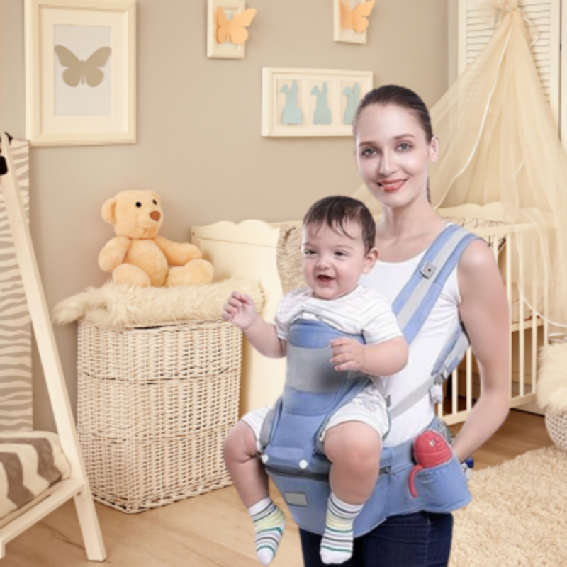 porte bébé gris bleu