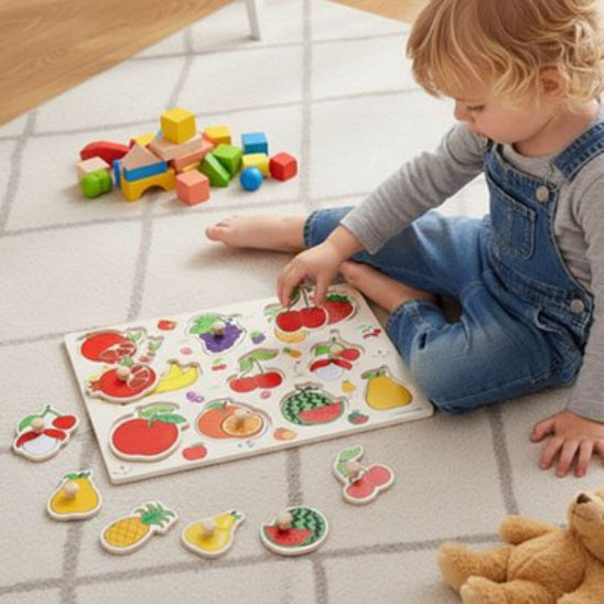 Puzzle bois fruits